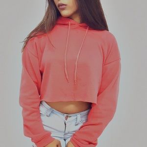 Urban outfitters red cropped hoodie